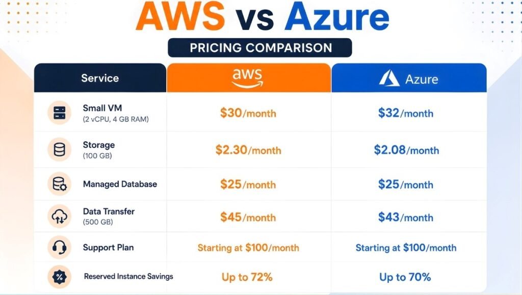 droven.io AWS vs Azure Pricing Comparison